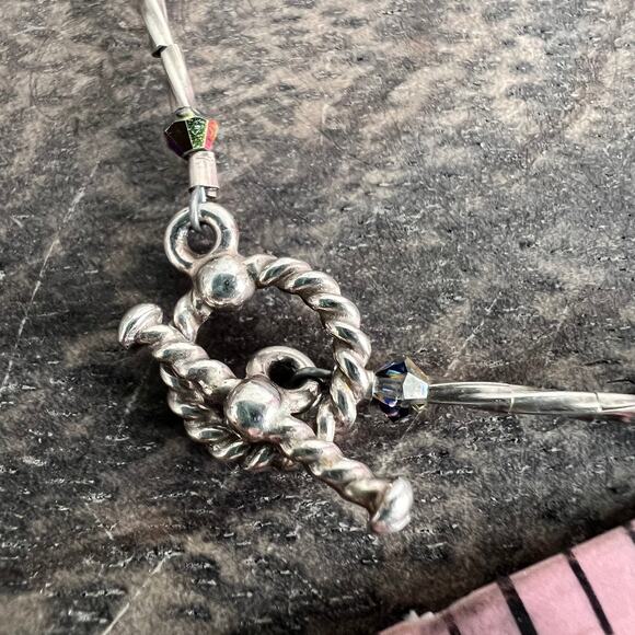 Multicolored jewel tone beaded silver t-clasp elegant bracelet - Picture 6 of 8